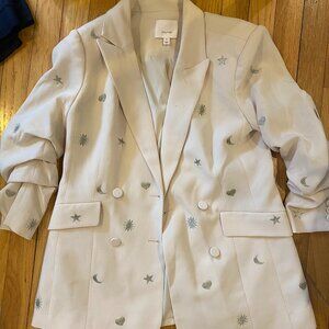 Cinq a Sept Stars and Moons White Blazer